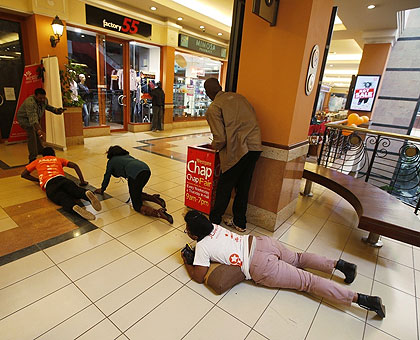 Some of the people in the mall scrambled for safety while police tried to find the shooters.   Net Photo, 