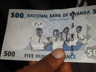 The new look of the Rwf500 note. The New Times/Ben Gasore