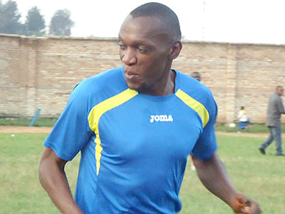Meddie Kagere training with Rayon Sports in Nyanza on Wednesday. Times Sport/Courtesy