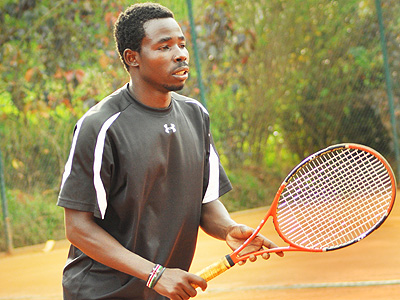 Mathieu Uwizeyimana (pictured) and Anatole Bizimana lost their doubles rubber yesterday to end Rwanda's hopes in the ITF tourney. Times Sport/Plaisir Muzogeye