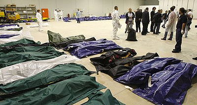 Bodies were taken to a hangar at the airport, because the islandu2019s mortuary couldnu2019t cope. Net photo.