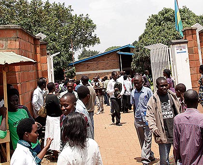 Students seek scholarship at Reb offices early this week. The New Times/ John Mbanda