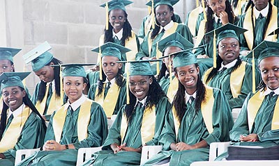 A section of graduands of Gashora Girlsu2019 Academy during last weeku2019s graduation ceremony. The New Times/ Courtesy.