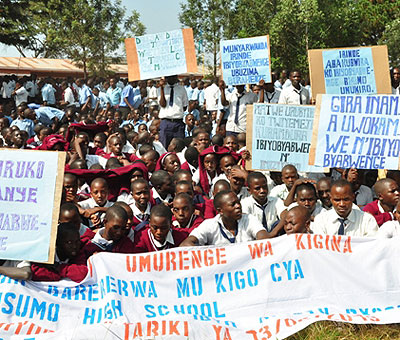 Youth gather for the anti-drug campaign in Kirehe District in June. The New Times/File