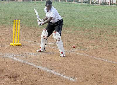 Cathia Uwamahoro  of Charity Cricket Club batting in a recent game. Saturday Sport/ Courtesy