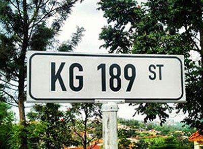 One of the street signs in Kigali. Net photo.