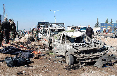 State media blamed the attack on u201cterroristsu201d, the term it uses to describe fighters trying to topple Assad. Net photo.