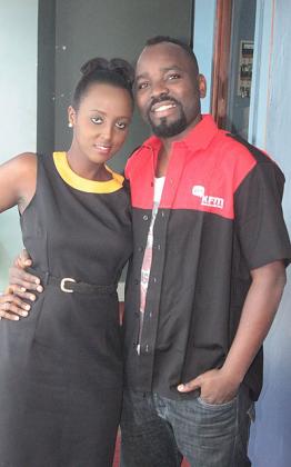 KFM presenters Sandrine Isheja and MC Tino.