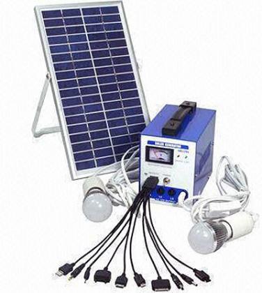 A home solar power system with LED bulb. The New Times / File