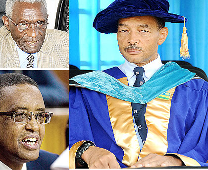 Senator Karangwa (Top) cautions principals.Prof. Whitlock (R) warns against bureaucracy.Prof. Lwakabamaba is optimistic.t