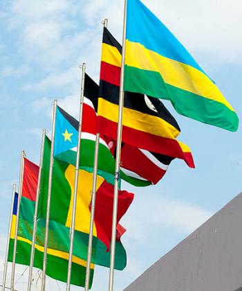 1: Flags at the Kigali International Airport. 