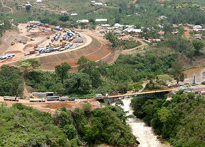 An aerial view of the proposed site for the Rusumo hydro-electric power project. The New Times/File.