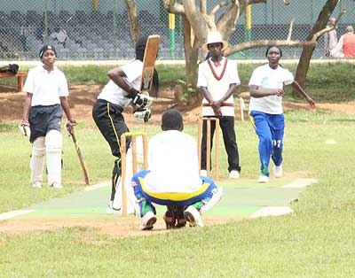 Some of the players on the national team featuring in a past competition at Kicukiro cricket ground. Times Sport / Courtesy.