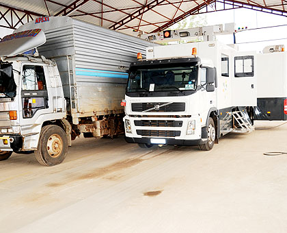 Tracks go through  a weighing bridge at Gatuna Border. The New Times/ File.