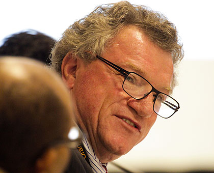 Michael Ryan, the head of the European Union Delegation to Rwanda at the opening of ICT for agriculture Summit in Kigali yesterday. The New Times/ Timothy Kisambira.