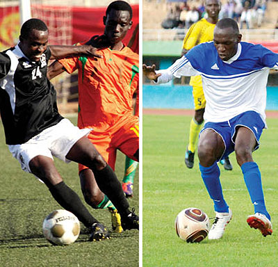 Michel Ndahunduka (left) will lead APR attack while Meddie Kagere (right) will lead Rayon at Amahoro stadium. Saturday Sport/ T. Kisambira.