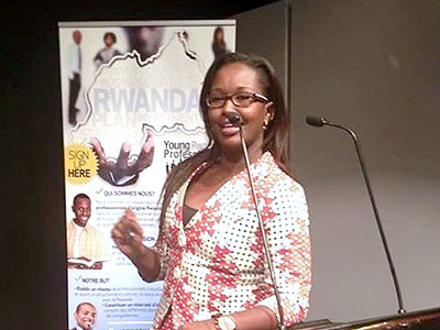 Natacha representing Young Rwandans Entrepreneurs at the Rwanda Week in Geneva in September. Sunday Times/Courtesy