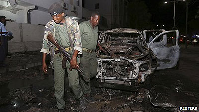 The blast took place in a heavily secured area of Mogadishu. Net photo.