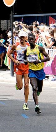 Jean Pierre Mvuyekure (R), seen here competing in last year's London Olympic Games. Times Sport/ File.