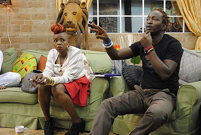 Muthoni Drummer Queen and Principal Eric in Tusker Academy. The New Times / Courtesy.