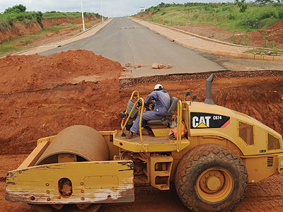 A contractor doing road works. The Agaciro Fund money is expected to be invested in projects that contribute greatly to the countryu2019s development. The New Times/File