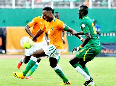 Ivory Coast lead Senegal 3-1 from the firtst leg and will be favourites to qualify for Brazil 2014. Net photo