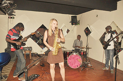 Moutcho band and Karoline Ceasar. The New Times /  Plaisir Muzogeye.
