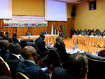 Delegates during an ICGLR Extraordinary Heads of State and Government Summit on the Congo crisis held in the Ugandan capital Kampala on September 5. The New Times/Courtesy