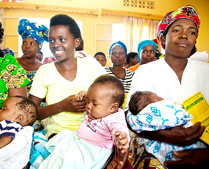 Mothers at a health facility. The government is promoting family planning to counter impending burden of population density. The New Times/ File.