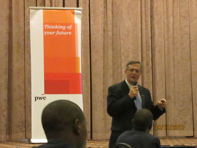 Melnick speaks during the meeting. The New Times / Courtesy 