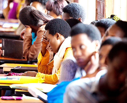 Students in a lecture. The government is set to come up with a new push to recover billions of francs in student loans. The New Times/ Timothy Kisambira.