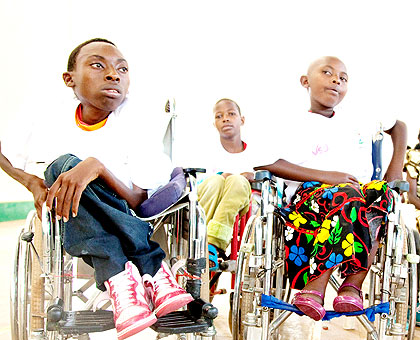 Children with disability attend a past function for PLWDs in Kigali. The New Times/File