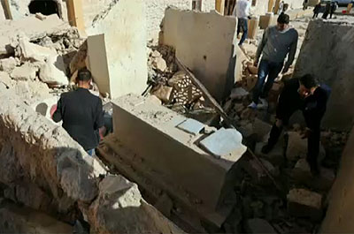 The blast occurred when locals and African migrants were trying to steal ammunition. Net photo.