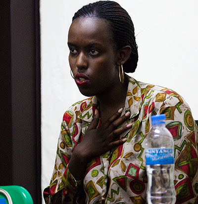 Sonia Mugabo during an interview at The New Times offices. The New Times /T. Kisambira.