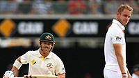Stuart Broad (right) seamer suffered at the hands of David Warner in Brisbane. Net photo.