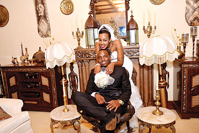Top: Local R&B singing sensation Tom Close married his long-term fiancu00e9e Ange Tricia Niyonshuti in a glitzy ceremony, last weekend.