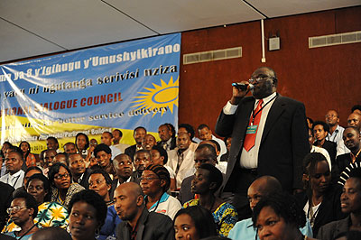 Citizens deliberate at a past National Dialogue Council. The New Times/ File.