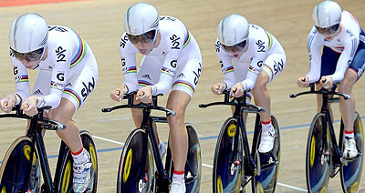 Britain's women's team pursuit quartet were once again in record-breaking form. Net photo.