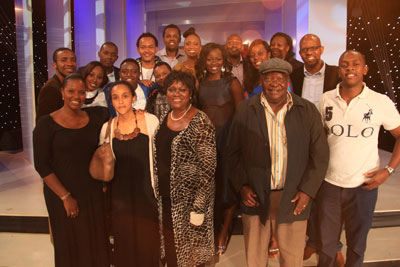 Some of the members of the audience pose with the TPF 6 finalists during the Saturday show.
