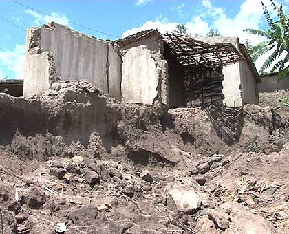 The ruins of disaster in Kanaba, Ruhango District. Many residents are aware of their responsibility but blame lack of resources. The New Times/ File.