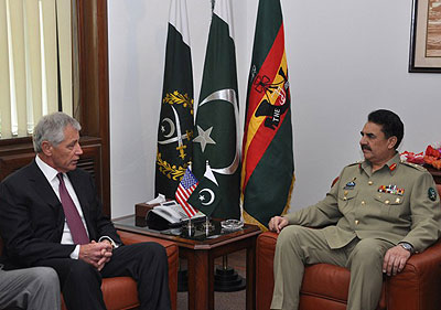 Hagel had hoped to discuss u2018common interest in a stable Afghanistanu2019 with General Sharif on Monday. Net photo.