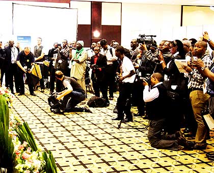 Journalists at a function. The dialogue on media development will address issues that affect the fraternity. The New Times/ File.