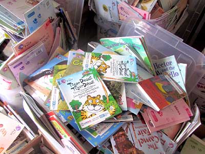 Some of the books that were distributed. Education Times/ Susan Babijja.