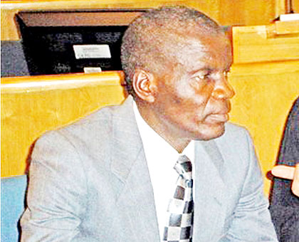 Ndahimana in court during the trial. The Genocide convict appealed a 15-year jail sentence but appellant court has upheld and increased his sentence. Net photo.