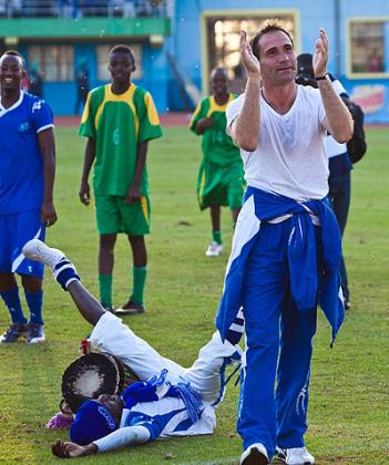 Rayon Sports coach Didier Gomes da Rosa thanked his team for putting up good performance against Marines. The New Times / File.