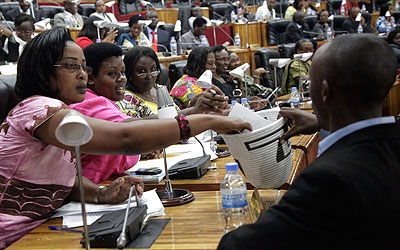  Women parliamentarians voting for a new Speaker