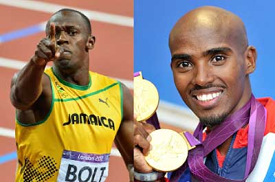 Usain Bolt (left) dragged the doping-mired athletics out of the doldrums and right is Mo Farah. Net photo