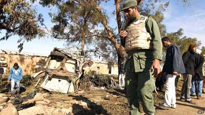 The suicide bomber detonated a truck loaded with explosives. Net photo.