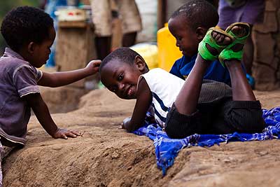 Congolese refugee children in Kigeme Refugee Camp. The New Times/Timothy Kisambira. 