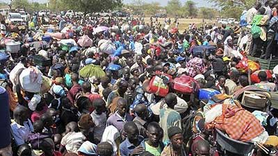 More than 15,000 people are already at the UN compound in Bor. Net photo. 